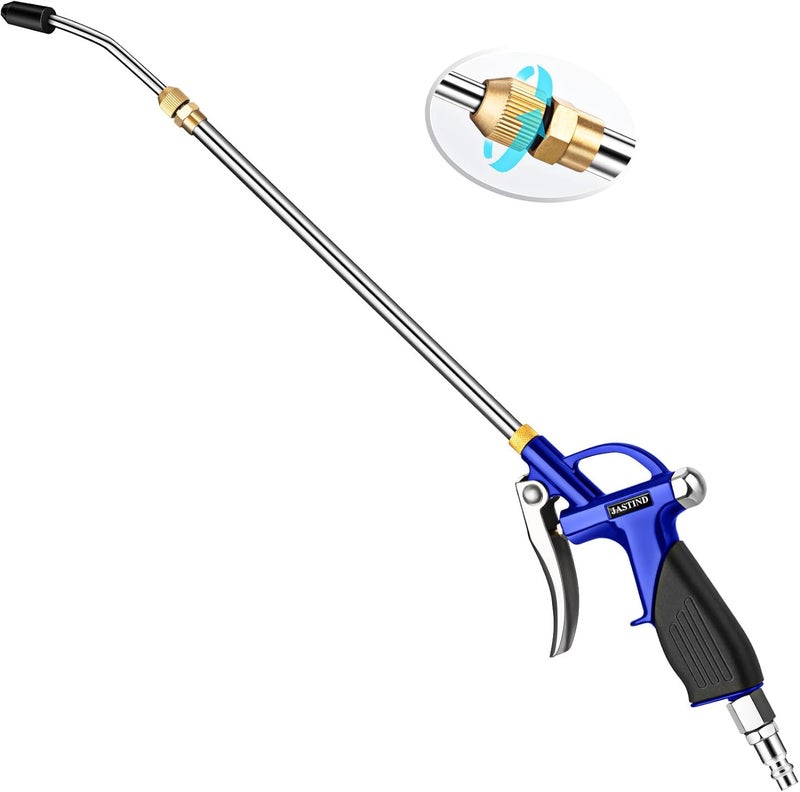 JASTIND Long Air Wand Blow Gun with 19-28 Inch Extension Nozzle, High Pressure Air Blower Gun with Rubber Grip & Quick Plug, Heavy Duty Industrial Air Blow Gun for Air Compressor Attachments - Image 1